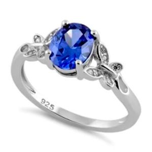 Double Butterfly Tanzanite Center Stone CZ Ring